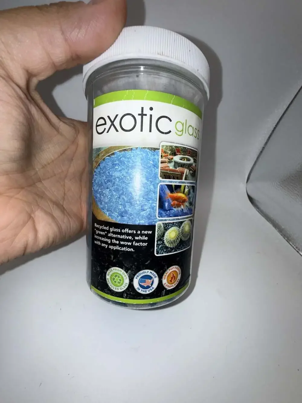 Exotic Pebbles & Aggregates Decorative Glass Turquoise 2 lb Jar